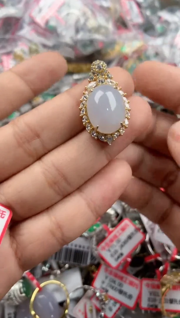 银S925镶嵌戒指翡翠1111-----1