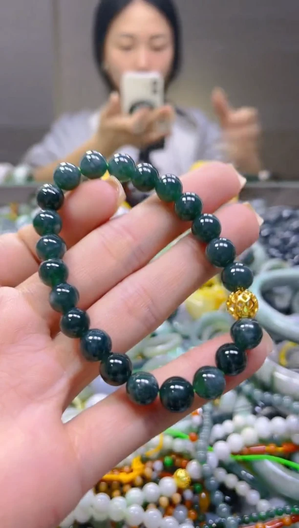 翡翠未镶嵌颈饰7MM/Q/翡翠A货一图一物