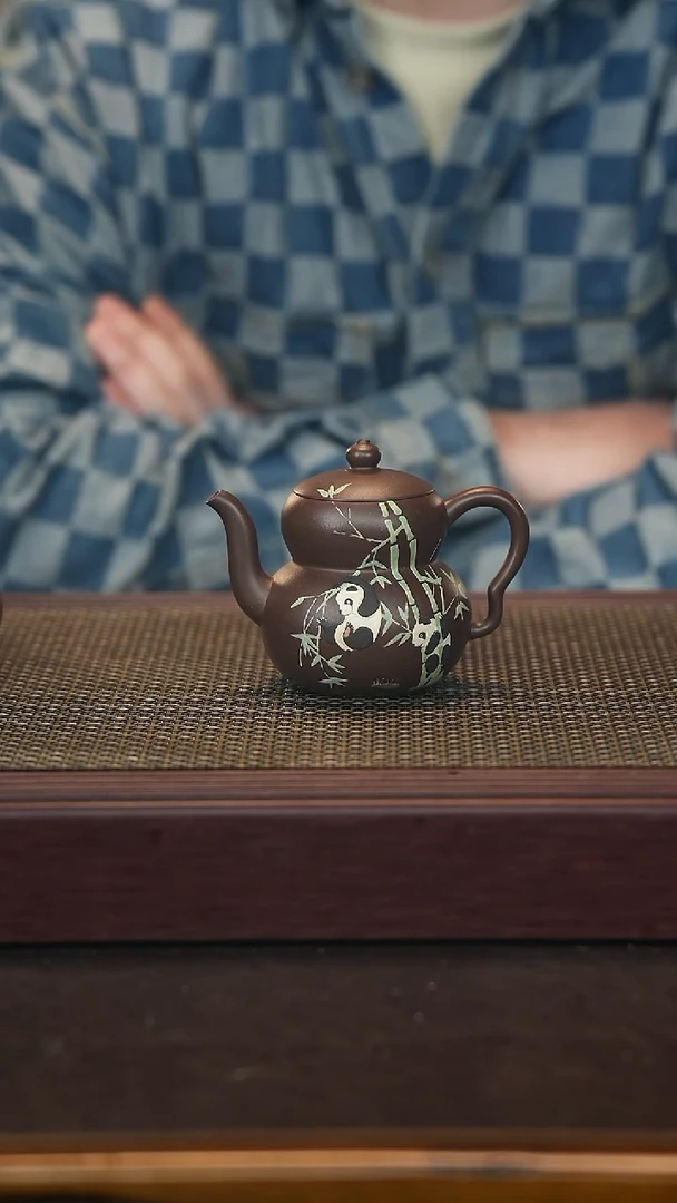 茶壶紫砂【润石堂】精品   泥绘 紫泥170cc