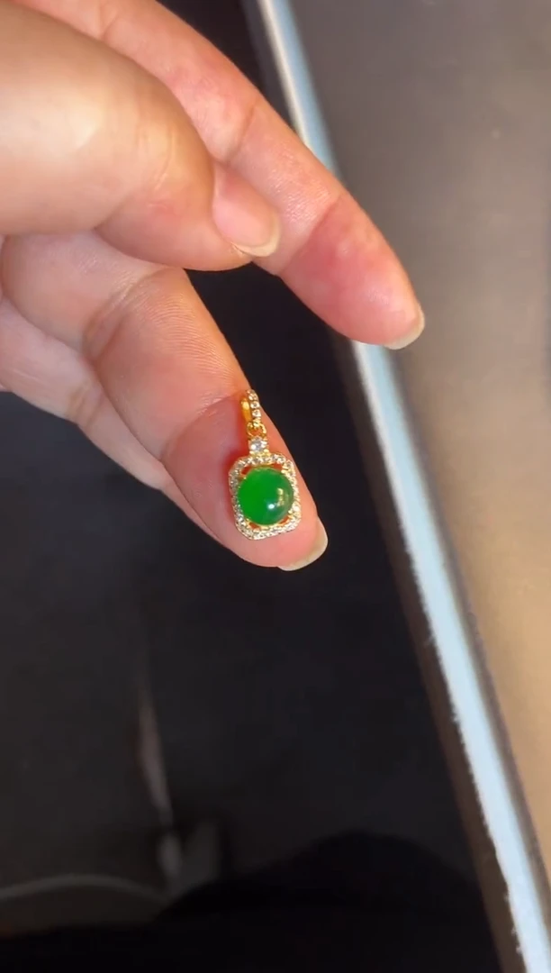 吊坠(不含链)银S925镶嵌翡翠1