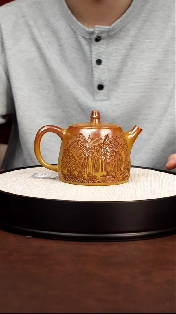 茶壶紫砂宜兴紫砂 汉铎火云烧 梅付春