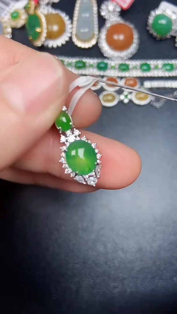 银S925镶嵌戒指翡翠3720