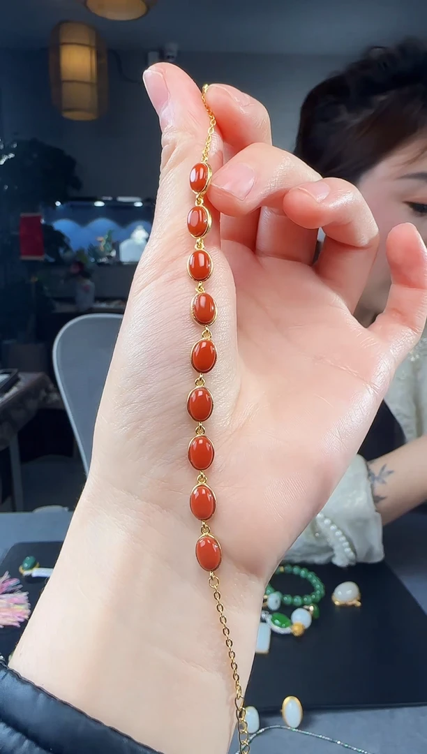 【闪购商品】南红玛瑙手链银S925镶嵌1