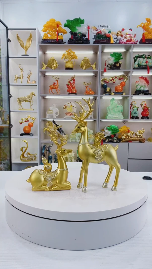 摆件大号金色鹿摆件