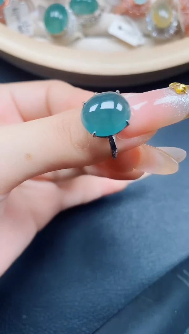 【闪购商品】翡翠戒指银S925镶嵌翡翠