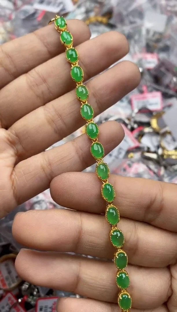 银S925镶嵌戒指翡翠555----7