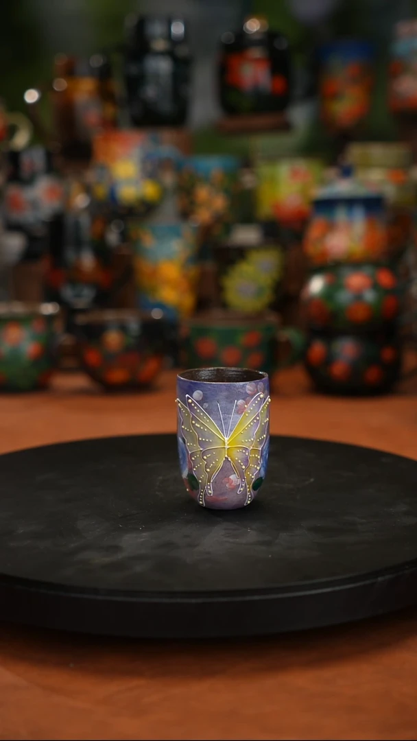 紫砂油画手绘釉下彩