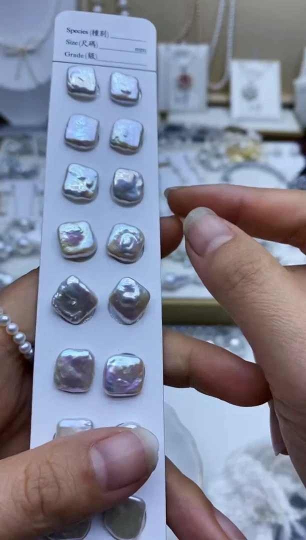 银S925镶嵌耳饰淡水珍珠短风吹多样性发其一