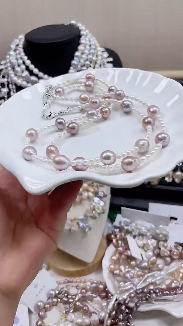 未镶嵌毛衣链淡水珍珠【纯恬饰品】（多样性发货发一）