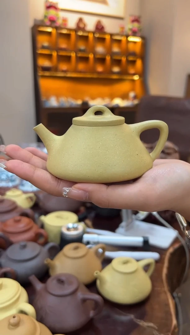 【闪购商品】紫砂茶壶【头哥手工壶】子冶石瓢本绿光素