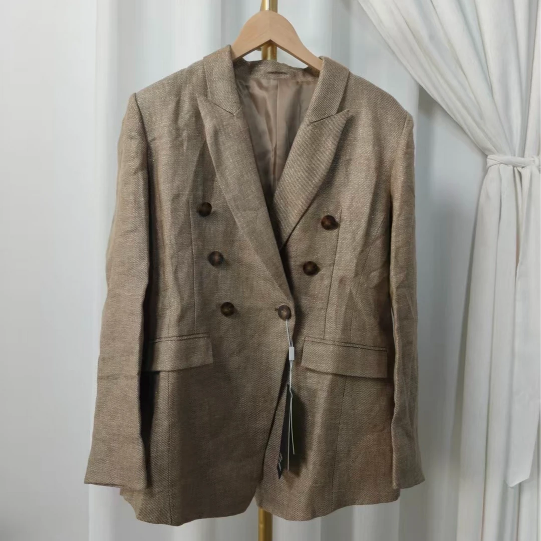 亚麻气质春夏秋长袖舒适时尚百搭西装KS175L-1