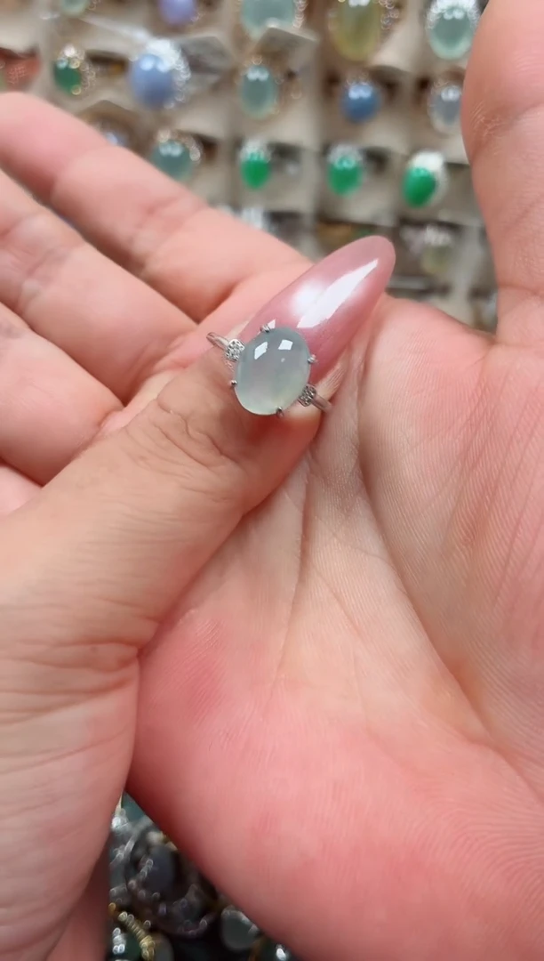 银S925镶嵌戒指翡翠.