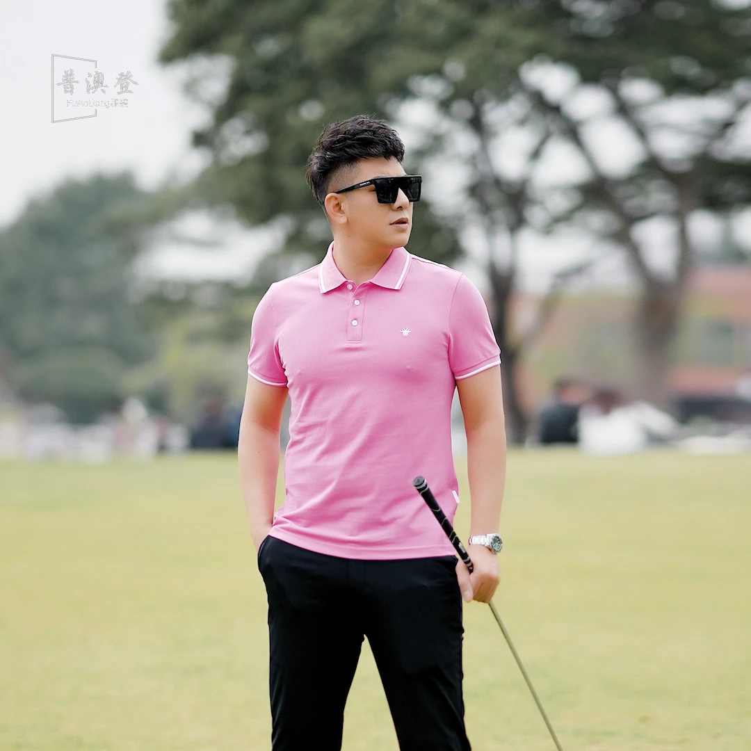 2025夏日上新出游轻奢潮流百搭休闲舒适撞色刺绣短袖polo衫男款