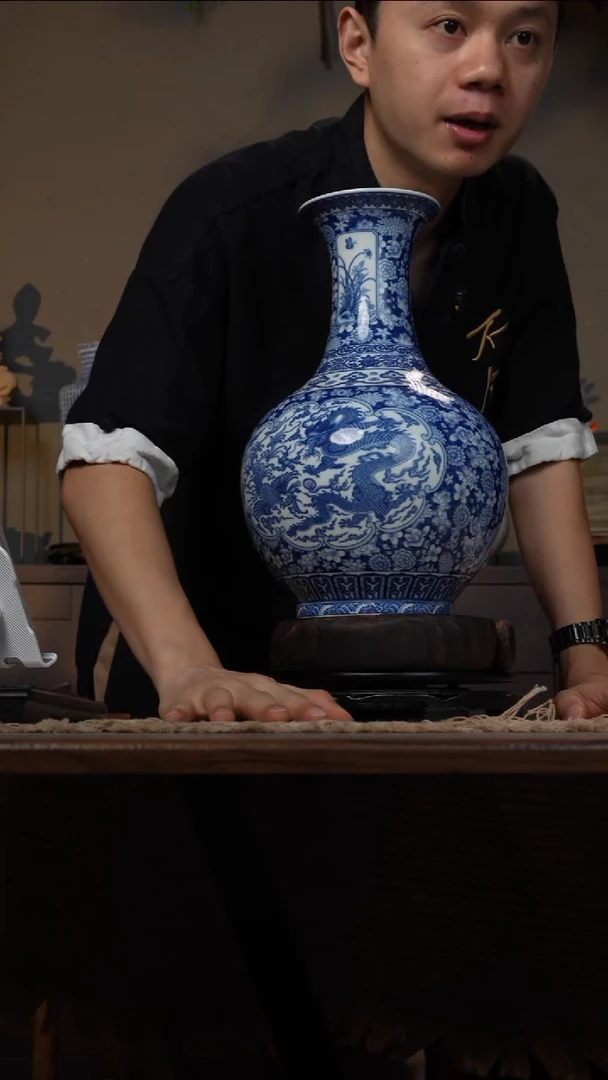 摆件WN问泥景德镇陶瓷花瓶摆件