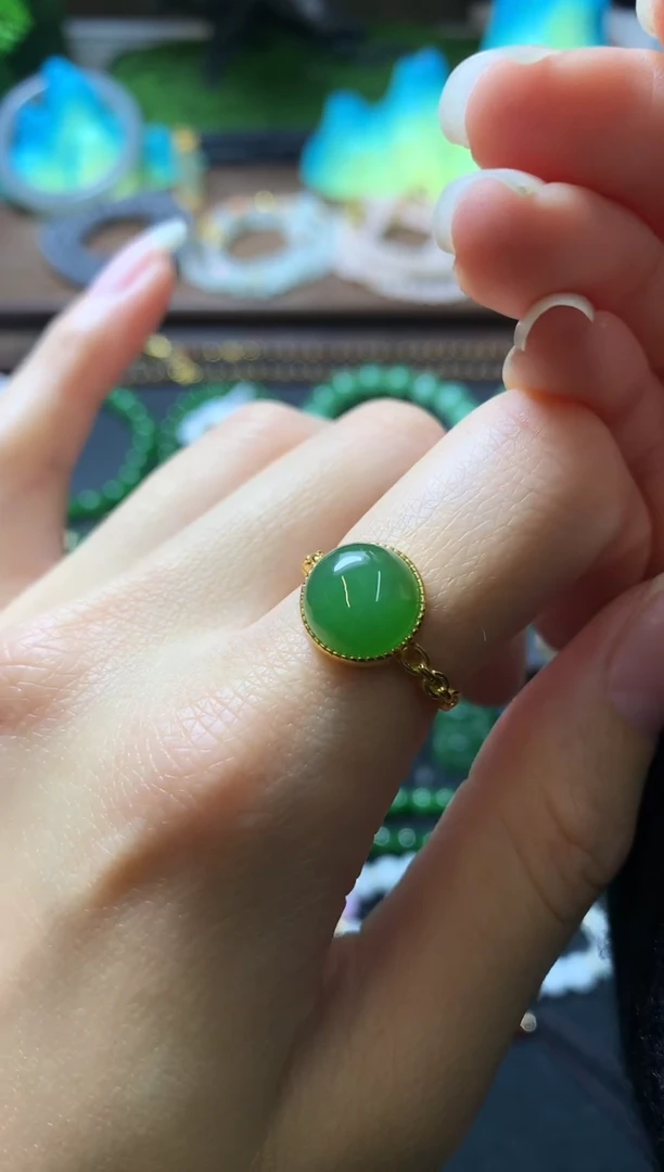 【闪购商品】和田玉戒指银S925镶嵌戒指