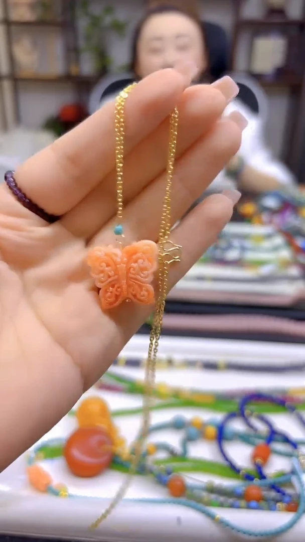 玛瑙/玉髓吊坠(赠链)银S925镀金镶嵌DIY款D236