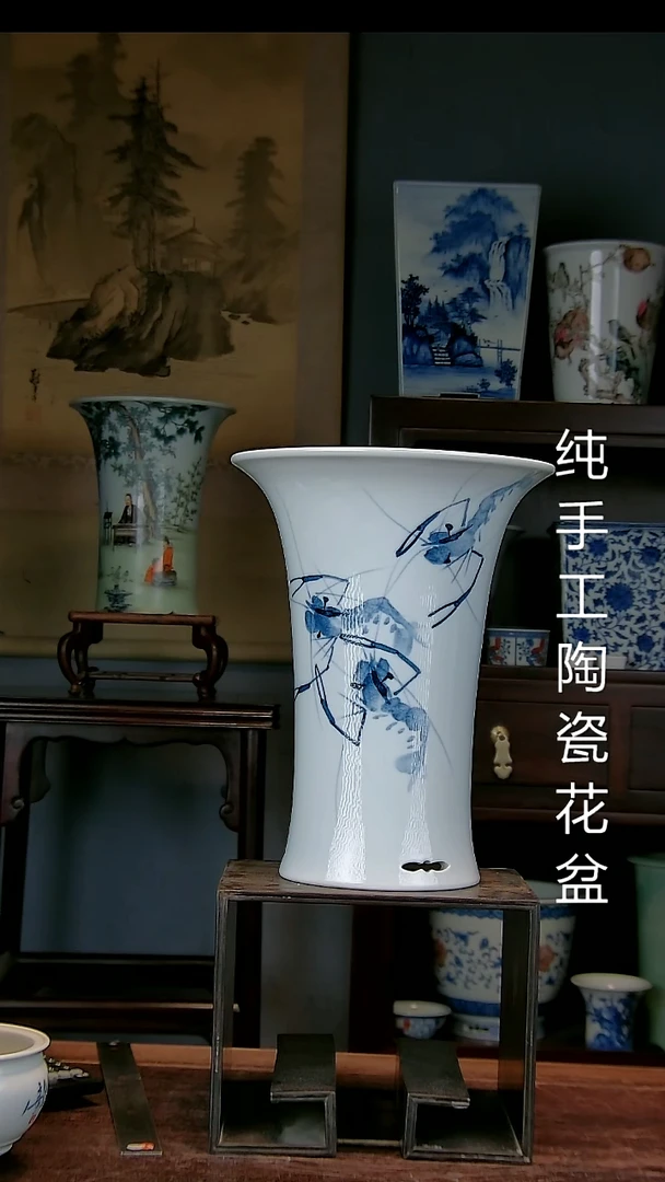 景德镇手工陶瓷花盆