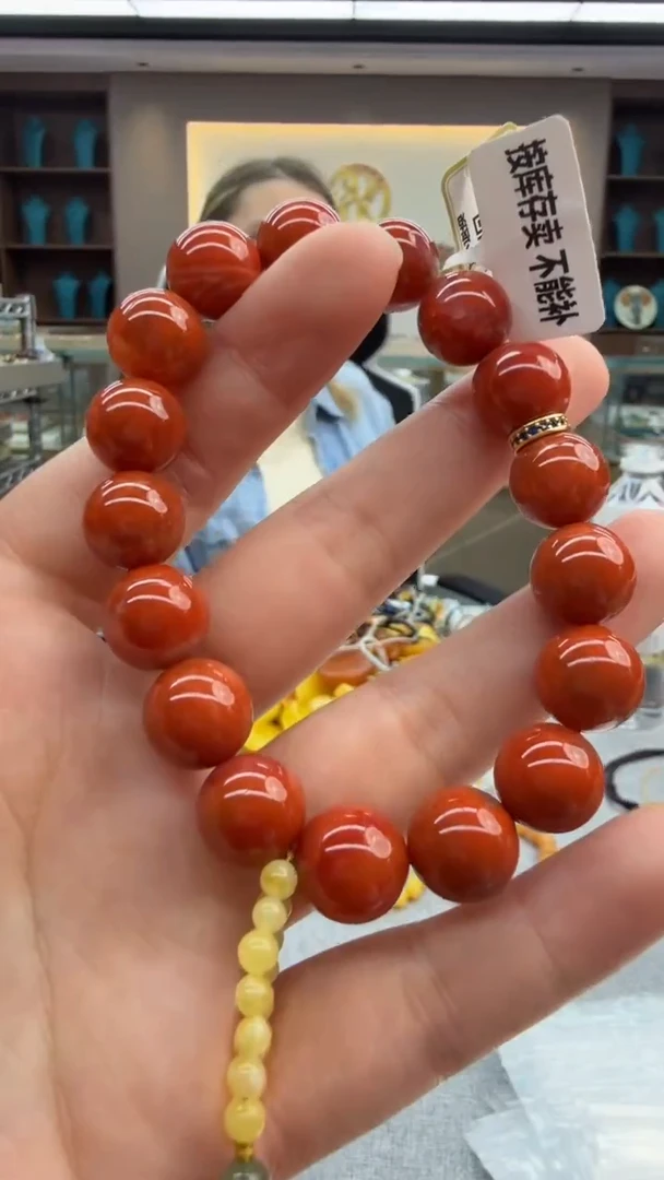 未镶嵌手链南红玛瑙74秒拍号 假一罚三