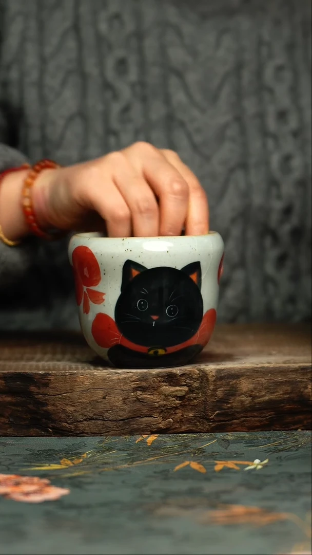 【闪购商品】杯釉下彩手工手绘同款陶器