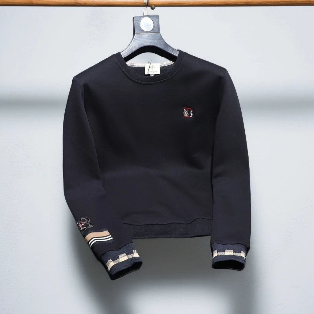 GUNEBOLURWA春秋新款时尚潮流圆领卫衣男刺绣设计感长袖体恤百搭