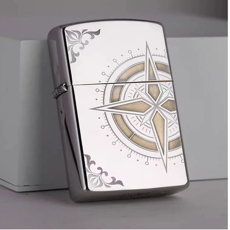 首领爱情海罗盘砂轮防风打火机煤油男士经典创意火机送男朋友礼物