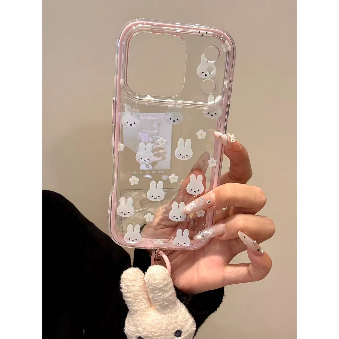 诚星泽花朵米菲兔适用苹果17promax手机壳华为oppo小米vivo二合一