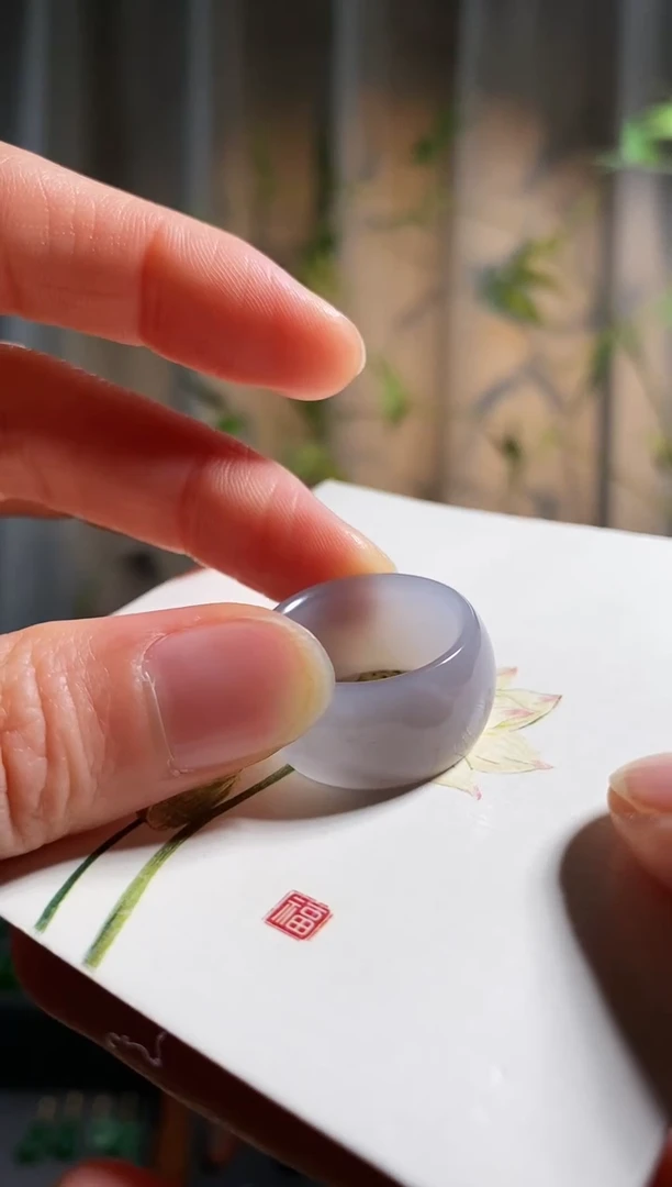 【闪购商品】和田玉戒指未镶嵌，烟紫指环