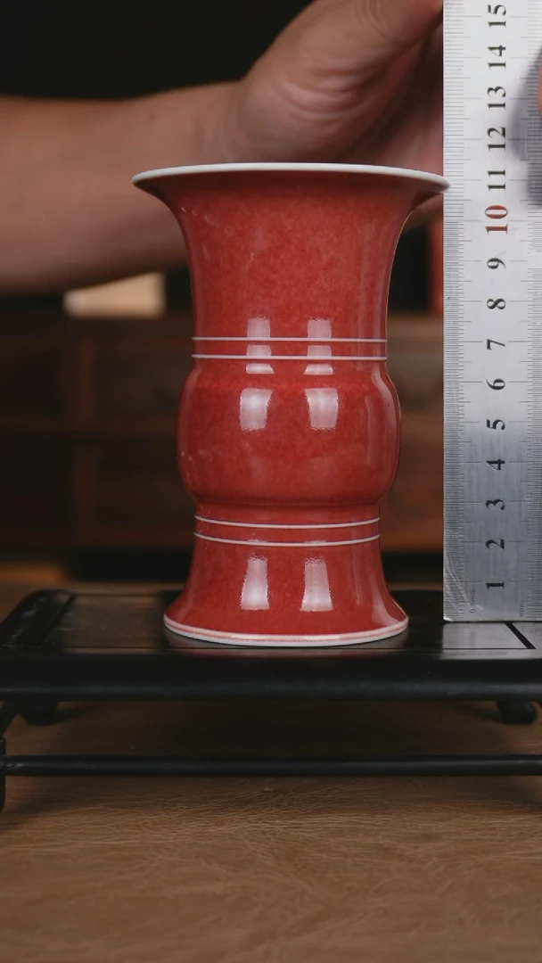 瓶豇豆红景德镇纯手工陶瓷