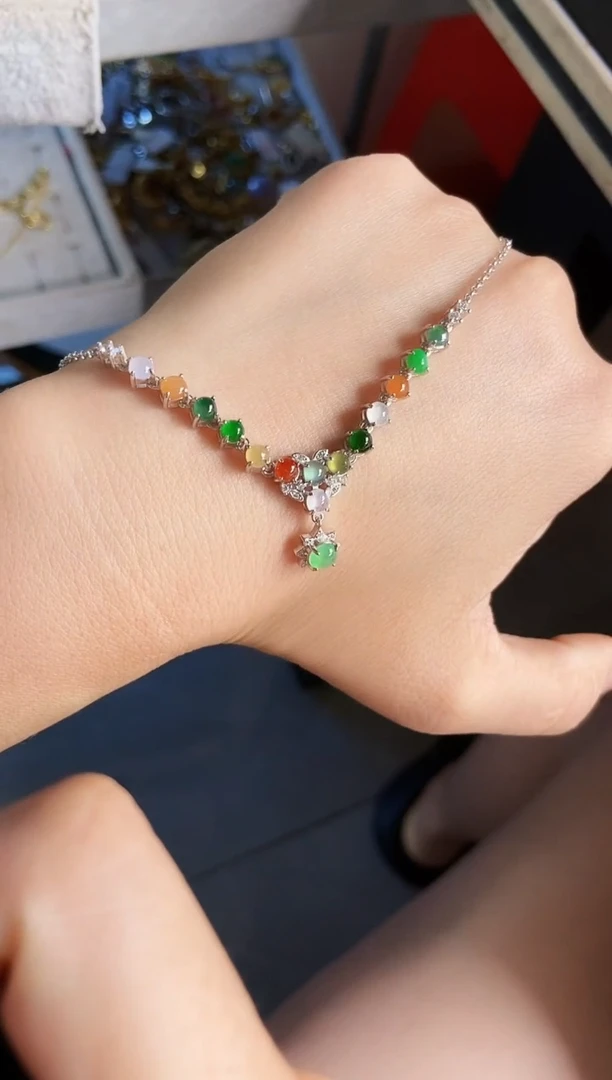 颈饰银S925镶嵌翡翠12