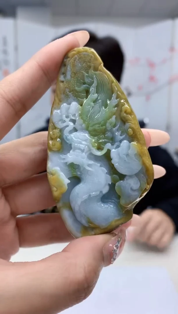 【闪购商品】定制翡翠未镶嵌4917MM-毛货挂件22