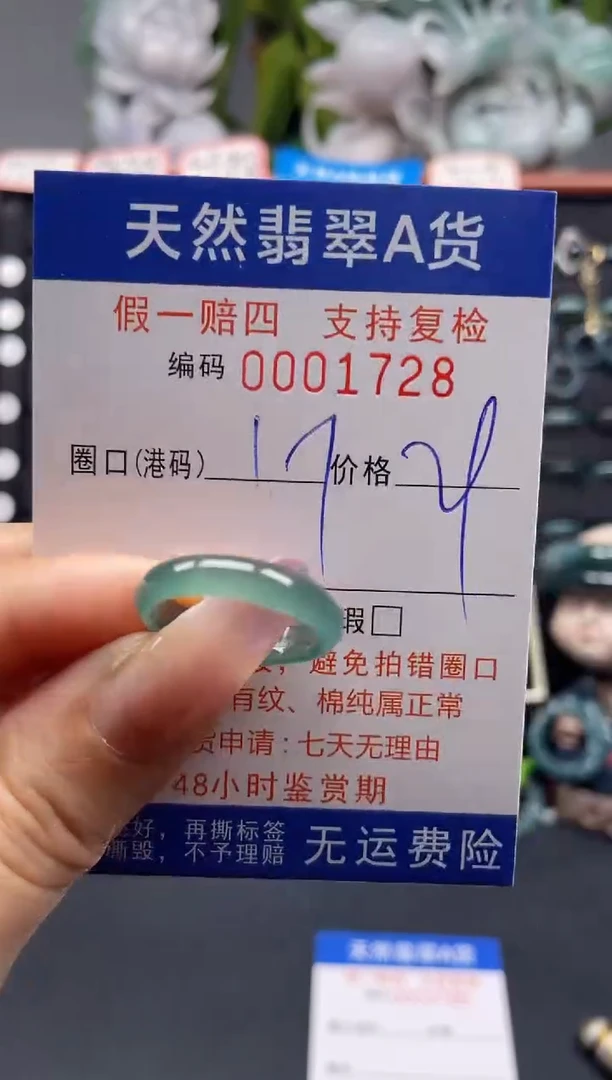 未镶嵌戒指翡翠17*1728