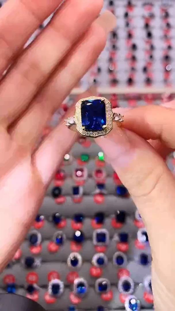 【闪购商品】蓝宝石戒指银S925镶嵌1111