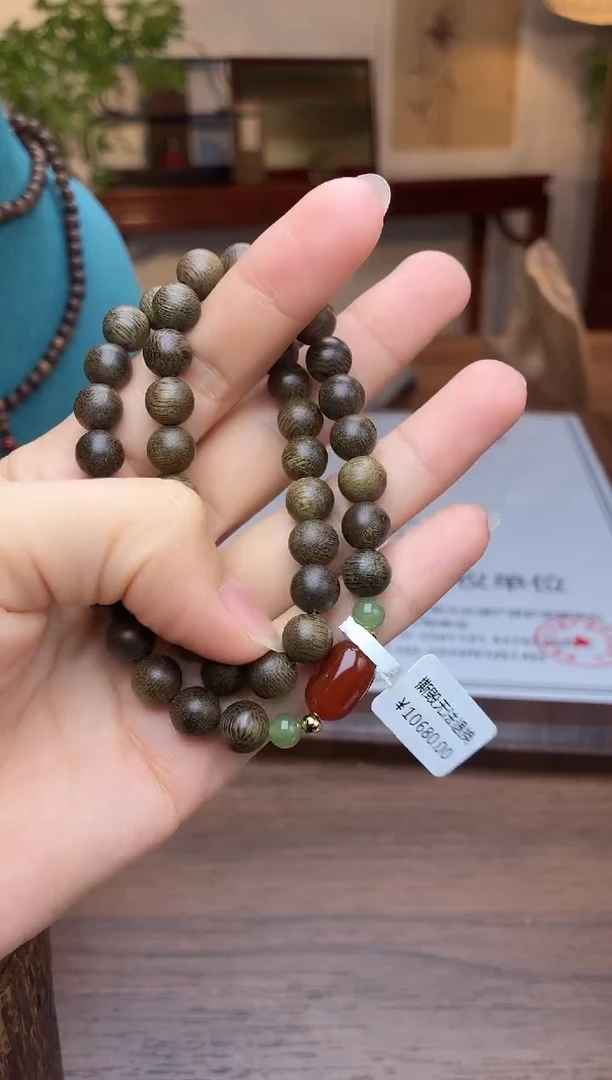 沉香手串沉香【非遗】顺化紫棋08双圈设计