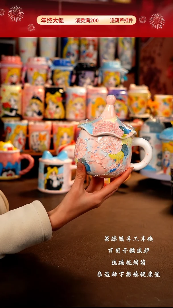 景德镇陶瓷手工手绘杯杯