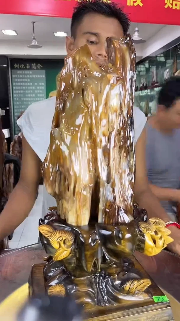未镶嵌珠宝奇石硅化玉缅甸天然树化玉摆件