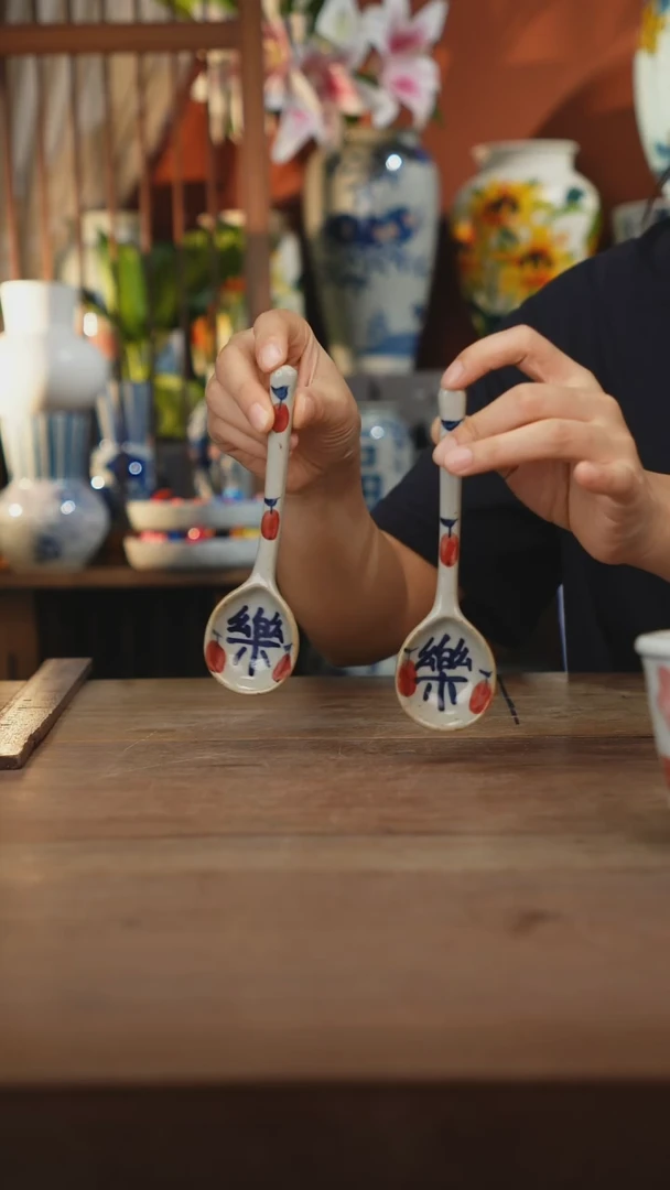 瓷片【简家甄选】景德镇设计师釉下手绘陶瓷餐具