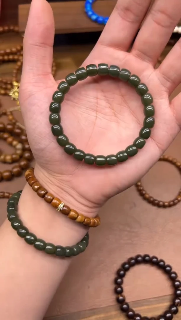 手链未镶嵌和田玉和田卡8直切 单圈