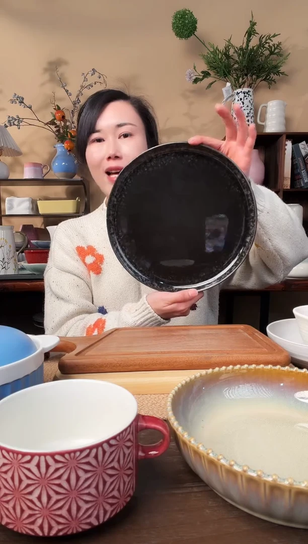 10.8英寸窑变大平盘微瑕