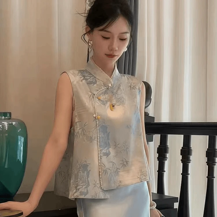 2025中式国风气质时尚百搭宽松复古夏季透气显瘦马甲