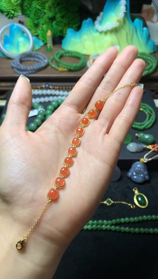 【闪购商品】南红玛瑙手链银S925镶嵌手链