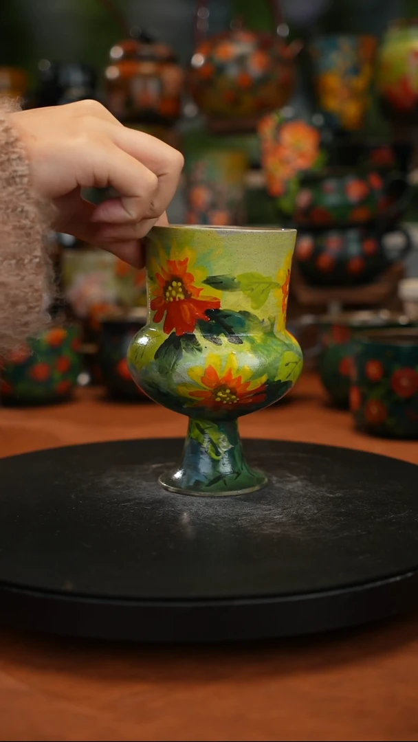 紫砂油画釉下彩手绘