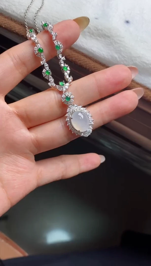 银S925镶嵌戒指翡翠洛***话天然A货翡翠