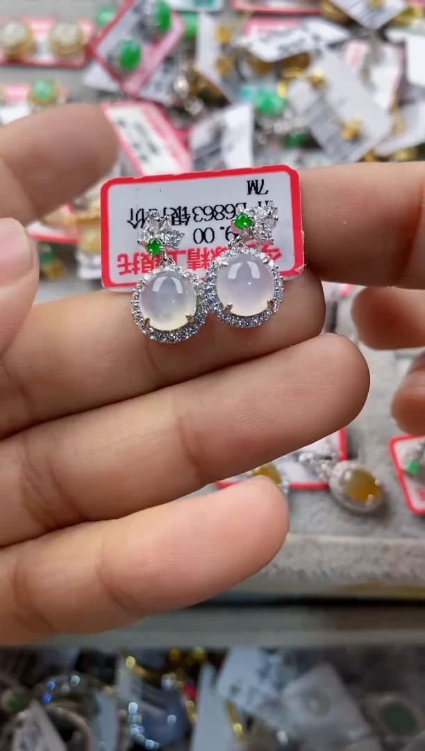 银S925镶嵌戒指翡翠10              7