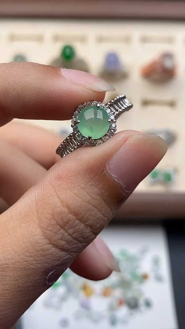 银S925镶嵌定制翡翠970780