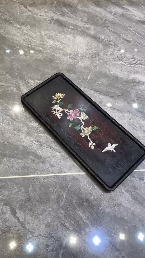 木鸟踏花枝长茶盘