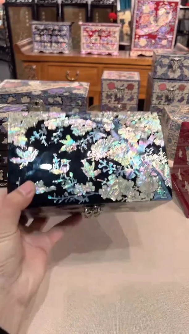 【闪购商品】按扣绒布底弘贝雅螺钿漆器文化馆