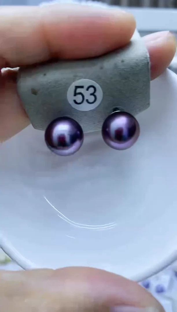 银S925镶嵌淡水珍珠耳饰53