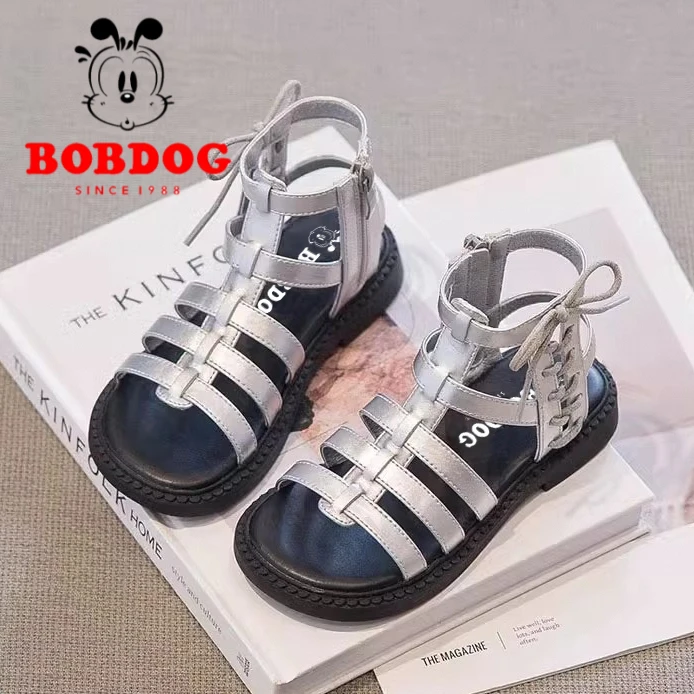 巴布豆女童凉鞋夏款2025新款夏季儿童罗马鞋女孩公主鞋女宝沙滩鞋