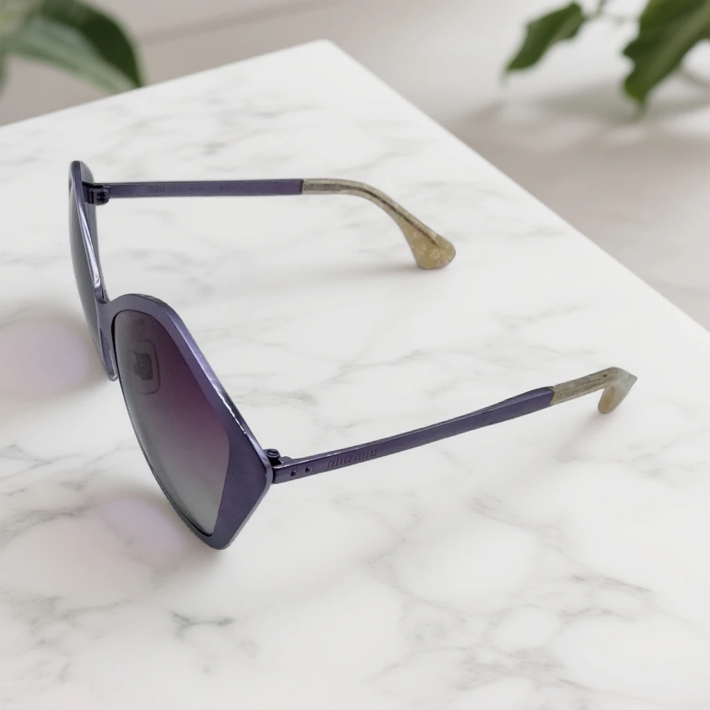 95新 MIU MIU/缪缪 紫色 墨镜1824 7725