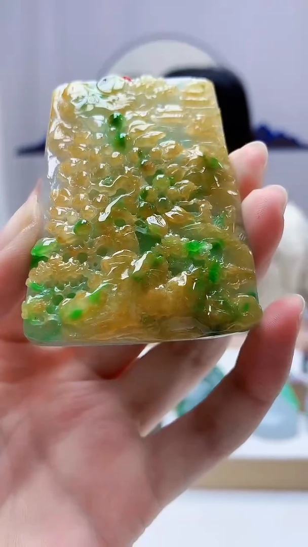 未镶嵌定制翡翠4852zm-毛货挂件山水89